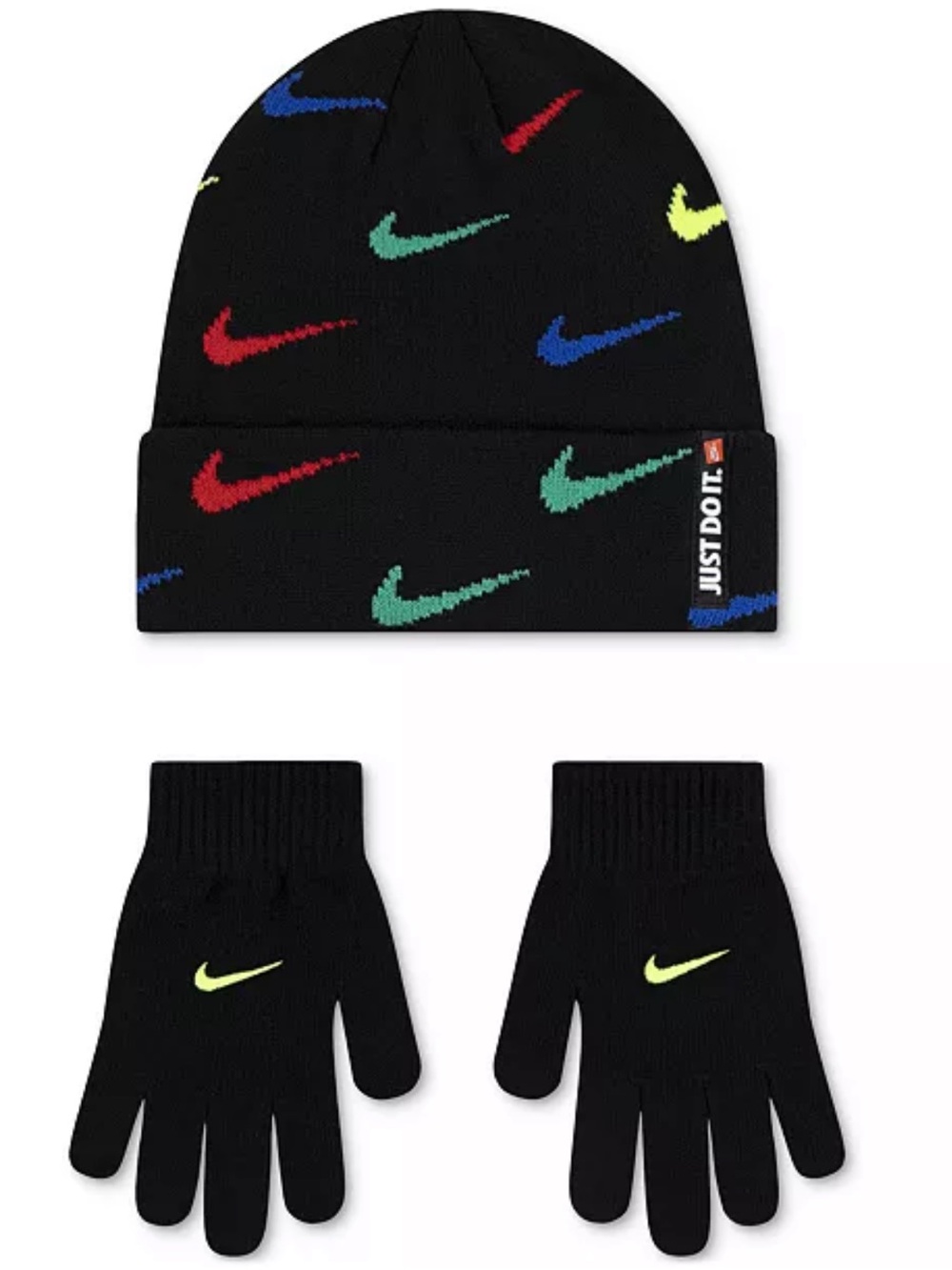 Nike Multicolor Swoosh Kids Beanie & Gloves Set